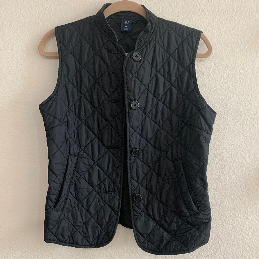 Gap Nylon Black Vest - Thin Puffer | Size Medium
